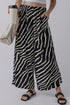 Summer Safari Zebra Stripe Print Flowy Wide Leg Pants